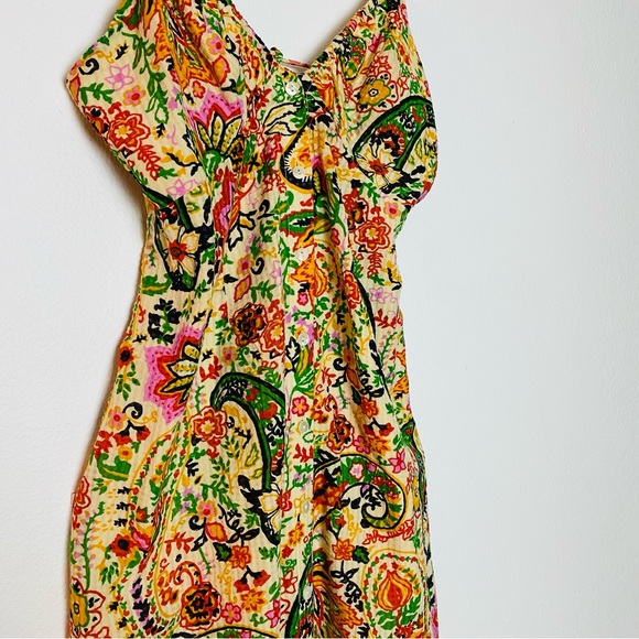 BA&SH Baila Floral Button-Front A-Line Midi Dress Size Small Spaghetti Strap - Picture 5 of 16
